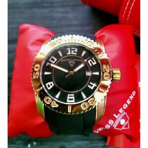 Rare Vintage‎ Swiss Legend Commander Mens Dive Watch In Box